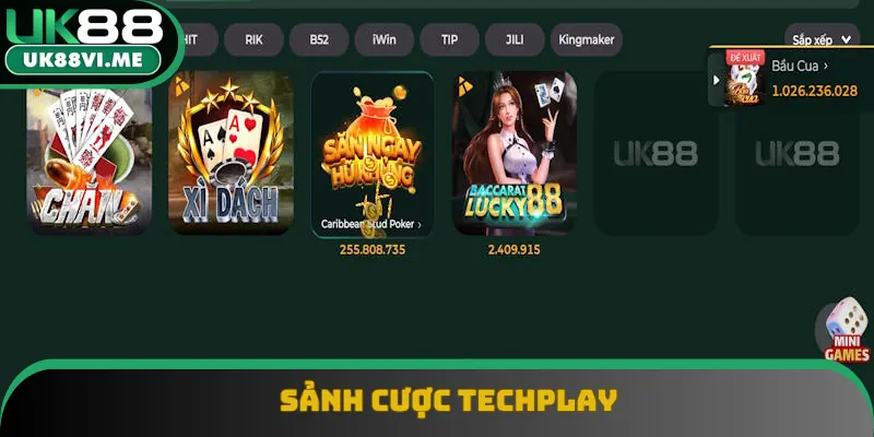 Game bài UK88 nâng tầm cùng Techplay